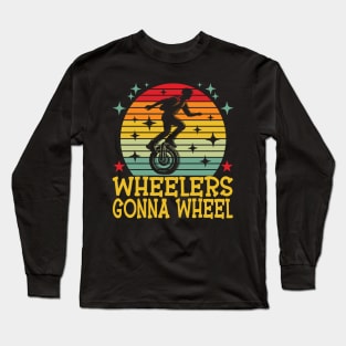 Vintage Electric Unicycle Tee For EUC Lovers Cute Monowheel Long Sleeve T-Shirt